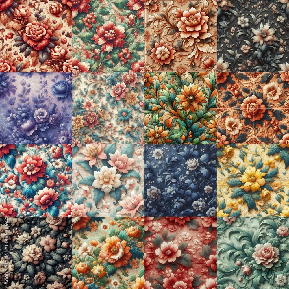 Glazing painted flowers. AI generated illustration Glazing painted flowers. AI generated illustration