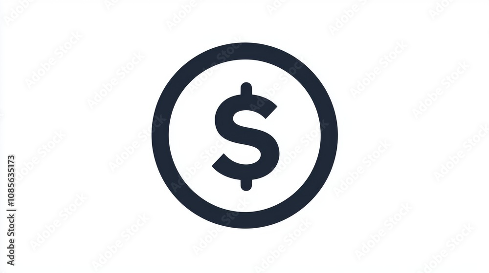 Simple icon of dollar sign in a circle Simple icon of dollar sign in a circle