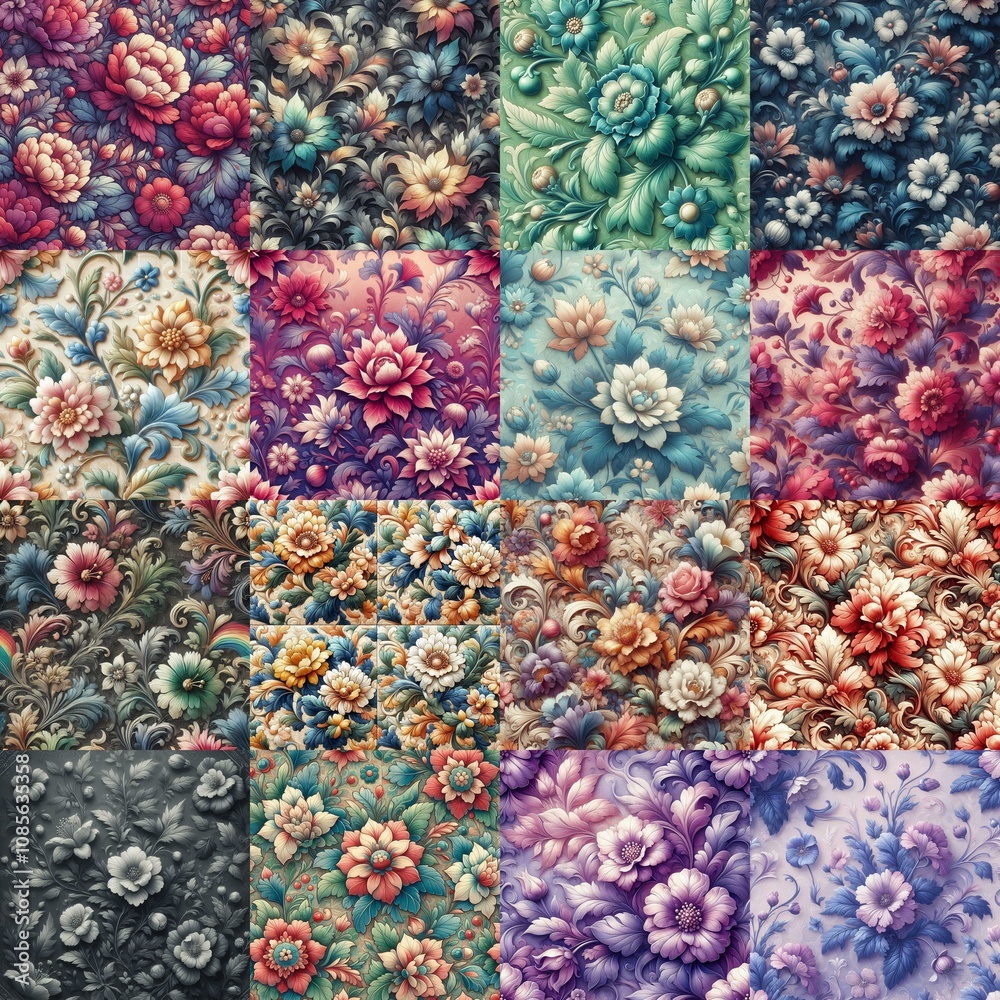Glazing painted flowers. AI generated illustration Glazing painted flowers. AI generated illustration