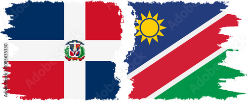 Free Download Namibia and Dominican Republic grunge flags connection, vector - GFXLoad