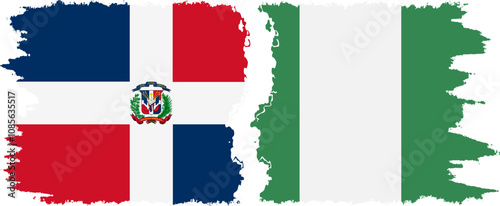 Free Download Nigeria and Dominican Republic grunge flags connection, vector - GFXLoad
