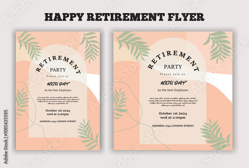 Happy retirement party invitation flyer design 