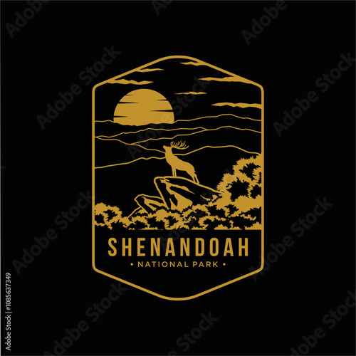 Line art Shenandoah National Park patch logo illustration photo