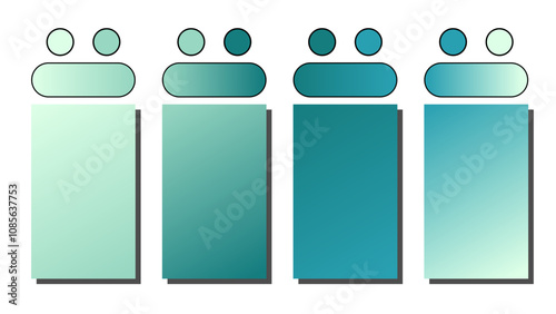 Set of vector gradient background. Cover set design with Mint, Spearmint, Teal Green, Teal color. Beautiful abstract gradient for covers, wallpapers, branding, business cards. Vector illustration
