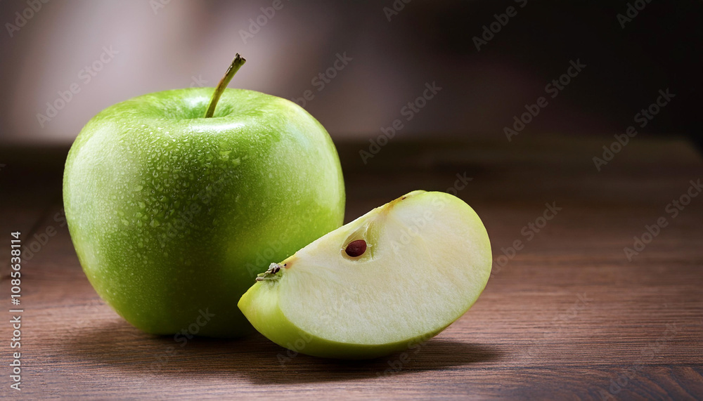Fresh Green Apple fruit still life on wooden table Fresh Green Apple fruit still life on wooden table