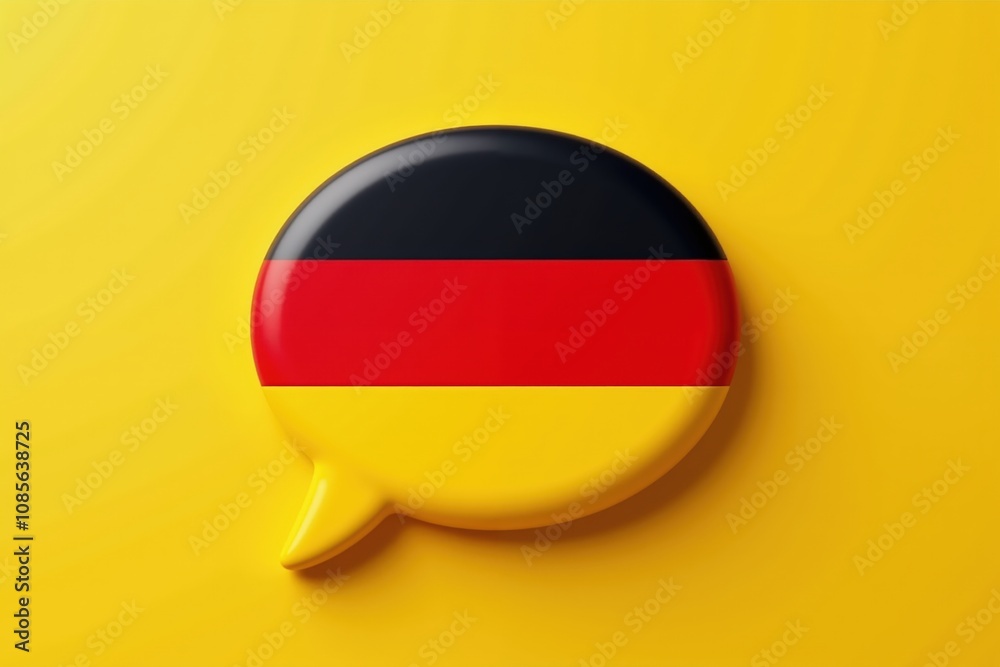 German language speech bubble on vibrant yellow background. German language speech bubble on vibrant yellow background.