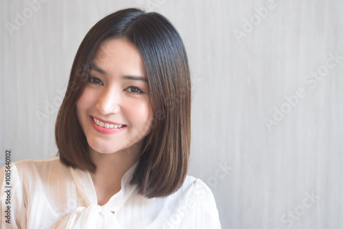 confident happy asian woman, portrait of successful happy positive asian office worker woman with confident face expression, proud of success, southeast asian chinese 20s young adult woman model