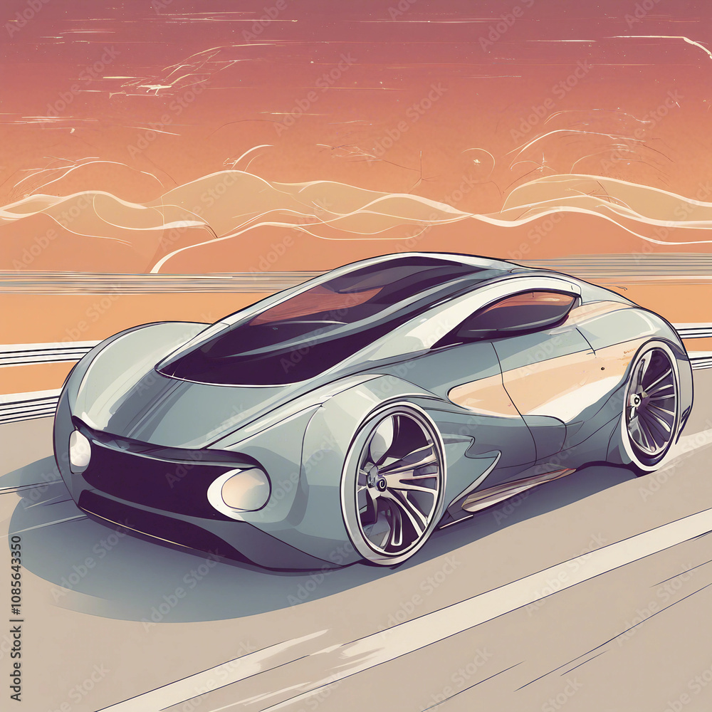 Naklejka premium futuristic car background illustration