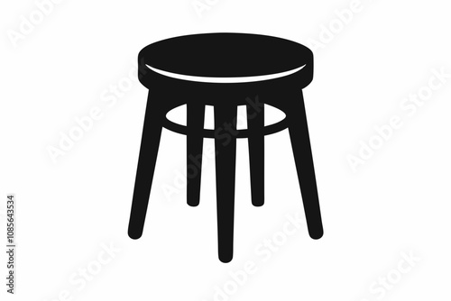 Stool Silhouette,  Bar Stool Icon Vector Design