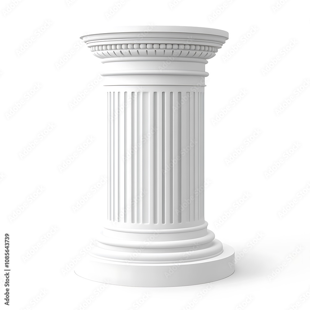 White podium isolated on white background, close up White podium isolated on white background, close up