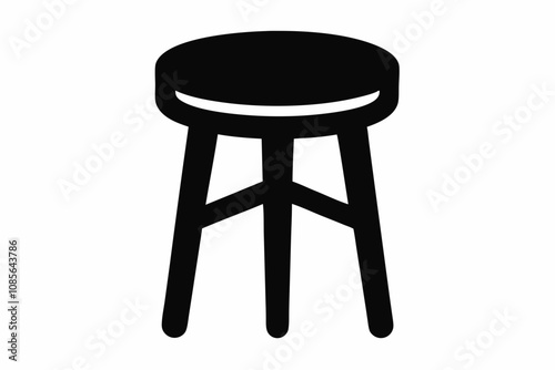 Stool Silhouette,  Bar Stool Icon Vector Design
