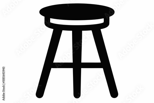 Stool Silhouette,  Bar Stool Icon Vector Design