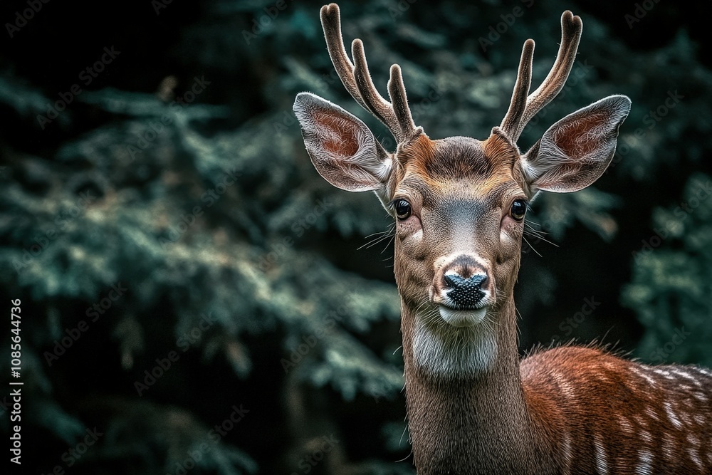 Obraz premium white-tailed deer (Odocoileus virginianus). Beautiful simple AI generated image