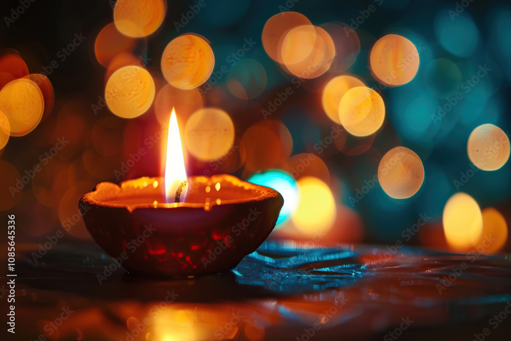 Beautiful greeting card with bright holiday composition for happy and celebrate Diwali Beautiful greeting card with bright holiday composition for happy and celebrate Diwali