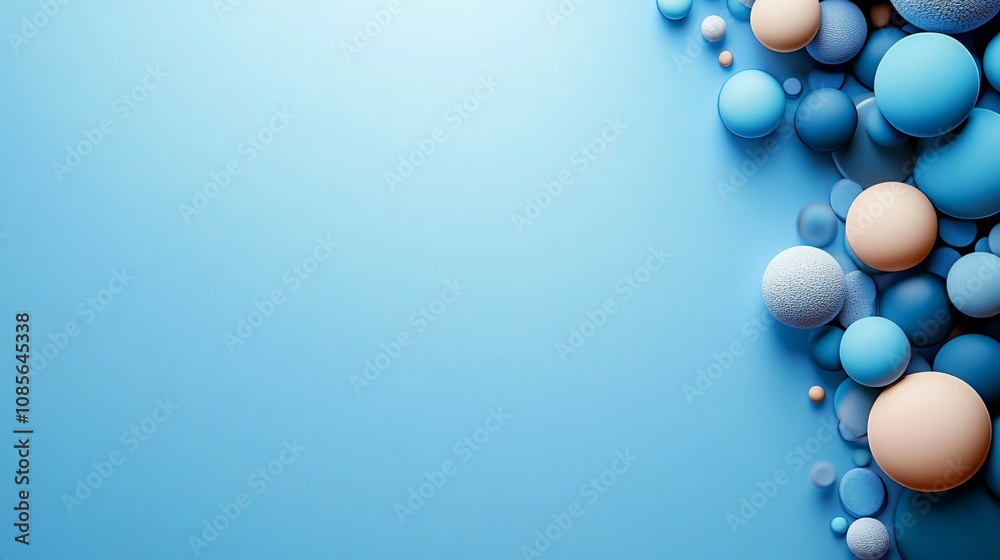 Abstract Blue and Beige D Spheres Background Abstract Blue and Beige D Spheres Background
