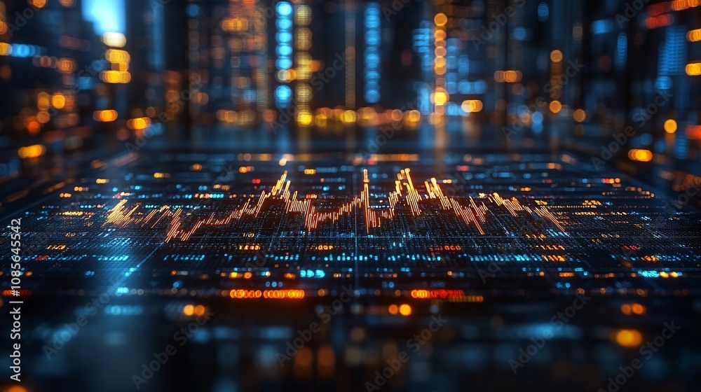 Futuristic Stock Market Data Visualization Futuristic Stock Market Data Visualization