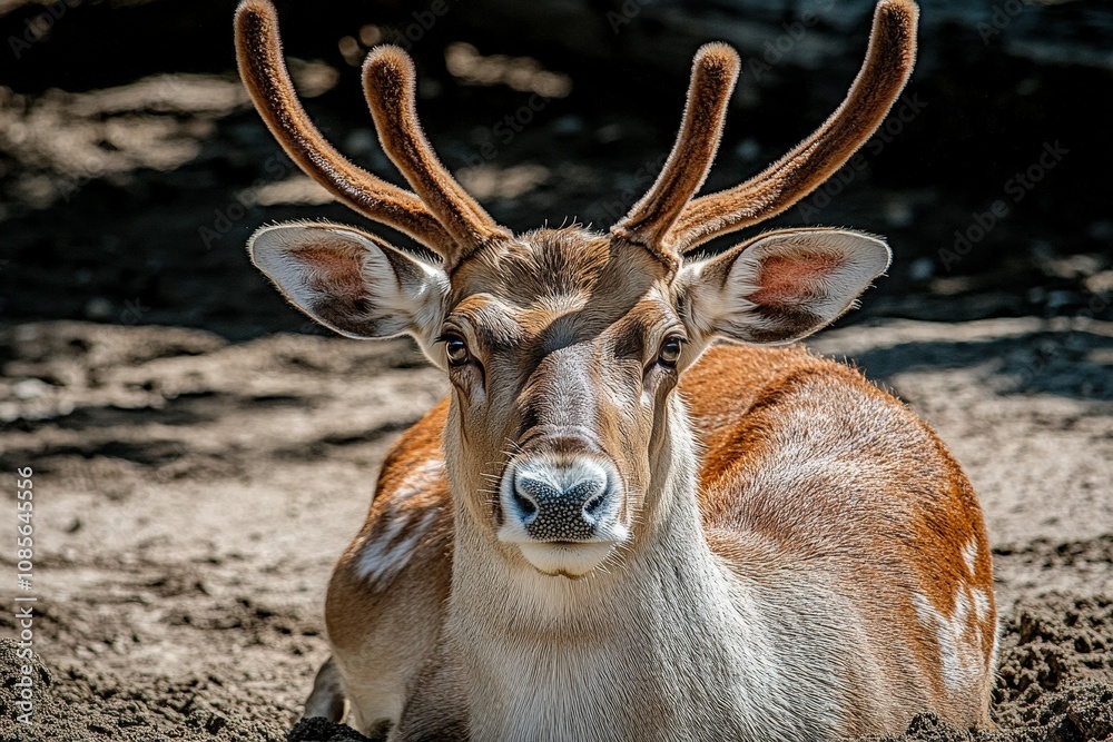 A lone deer grazes in a sun-drenched forest clearing.. Beautiful simple AI generated image A lone deer grazes in a sun-drenched forest clearing.. Beautiful simple AI generated image