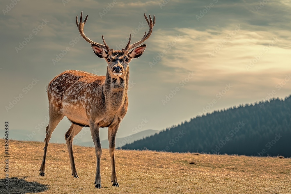 White-tailed Doe Deer In Urban Area In Wisconsin In Summer. Beautiful simple AI generated image White-tailed Doe Deer In Urban Area In Wisconsin In Summer. Beautiful simple AI generated image