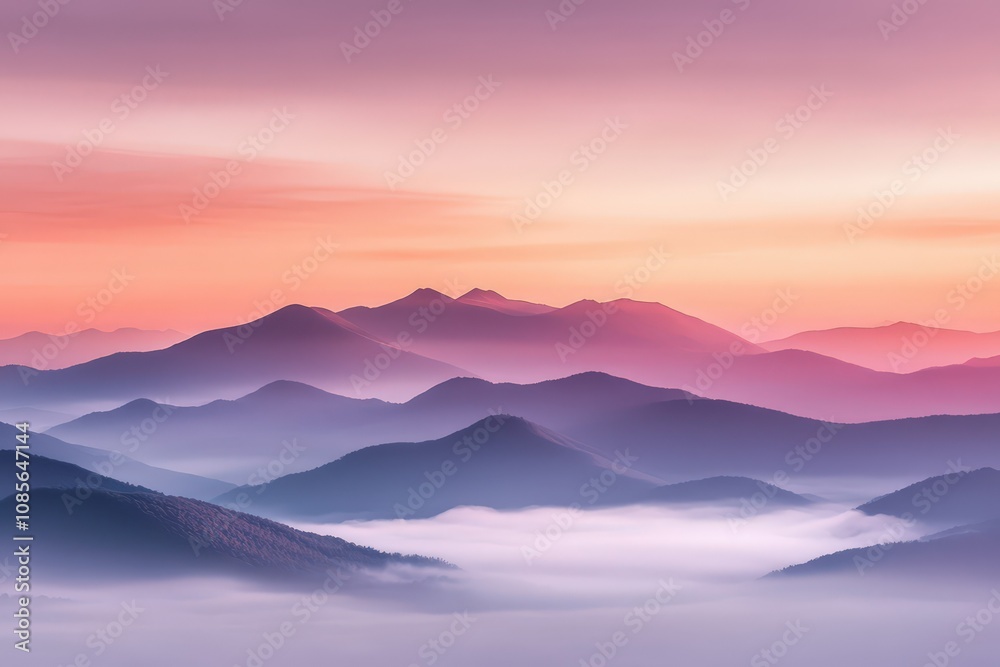 Fototapeta premium Beautiful Bulkley Valley - Hudson Bay mountain - Yellowhead. Beautiful simple AI generated image