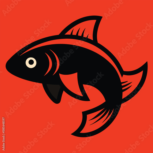 Solid color Ichthyostega animal vector design