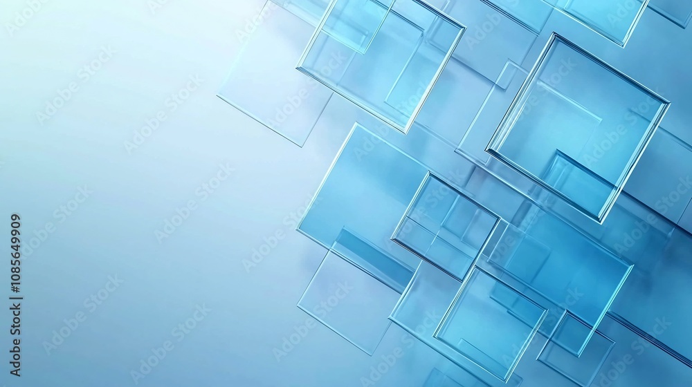 Fototapeta premium Minimalist Abstract Geometric Floating Transparent Rectangles Frame Background