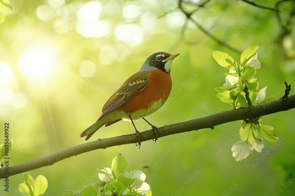 Red-whiskered bulbul bird. Beautiful simple AI generated image