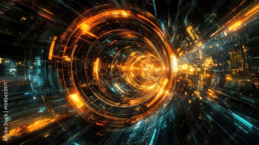 Abstract Digital Tunnel Abstract Digital Tunnel