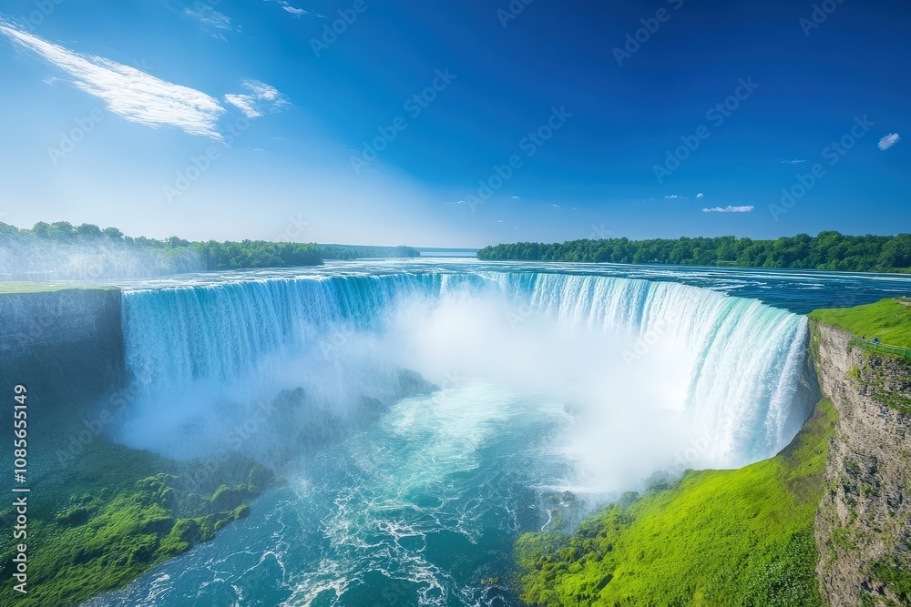 Majestic green landscape with a dense forest and a mirror-like lake under a radiant sunbeam. Beautiful simple AI generated image Majestic green landscape with a dense forest and a mirror-like lake under a radiant sunbeam. Beautiful simple AI generated image