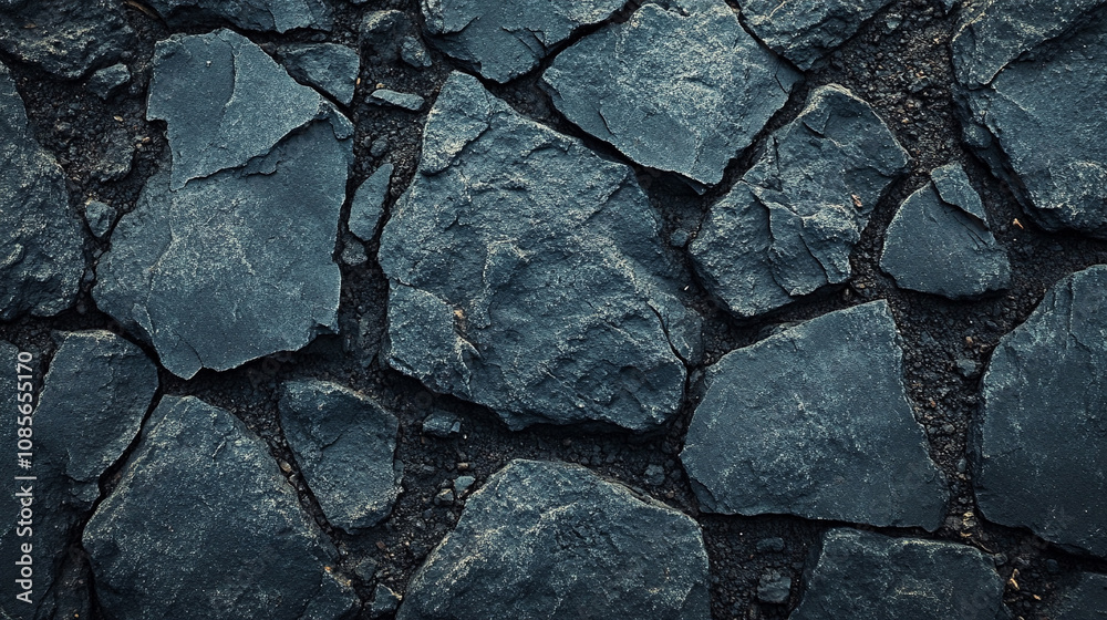 Fototapeta premium grungy asphalt road, cracked and weathered, symbolizing a journey, resilience, and the passage of time. The rough surface adds depth to the theme of life's challenges and struggles