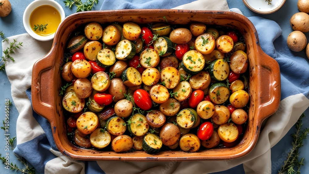Briam - Traditional Greek Roasted Vegetables (Greek Cuisine) Briam - Traditional Greek Roasted Vegetables (Greek Cuisine)