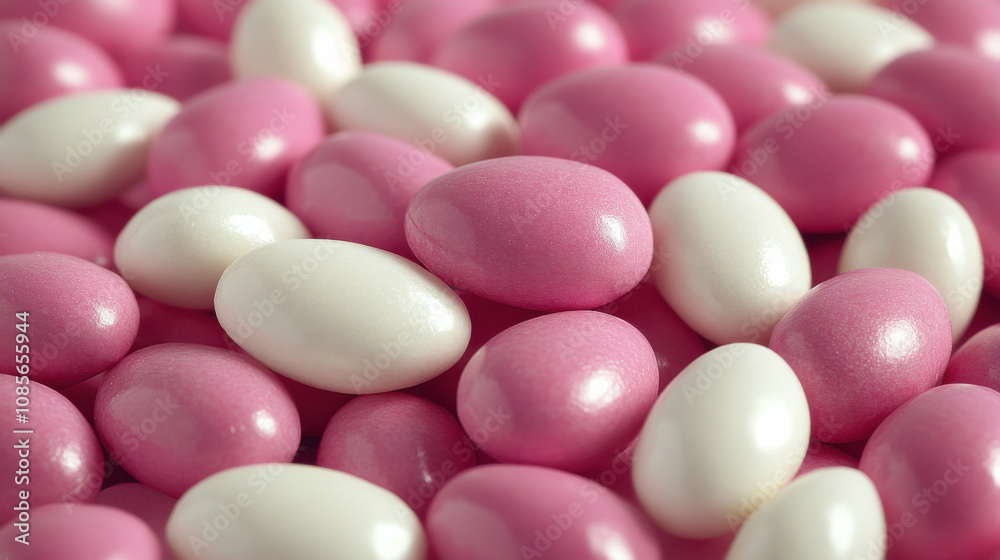 Colorful pink and white Easter eggs create festive and cheerful atmosphere, perfect for spring celebrations and holiday decorations Colorful pink and white Easter eggs create festive and cheerful atmosphere, perfect for spring celebrations and holiday decorations