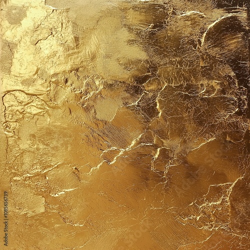 An abstract textured golden surface with shimmering patterns creates an aura of opulence, richness, and artistry. photo