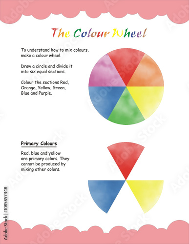 Color Wheel Worksheet , Primary and secondary colors, How to make color wheel for kids, How to mix colors