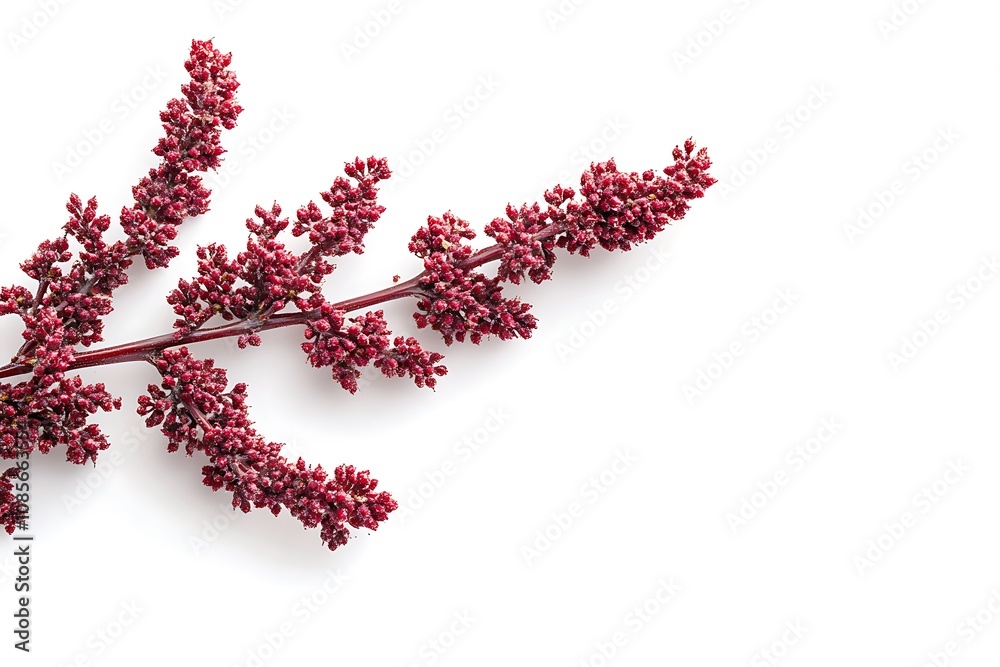 Fragrant sumac isolated on a white background, close up