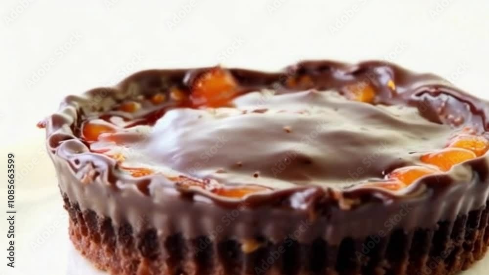chocolate pie with orange on the side chocolate pie with orange on the side