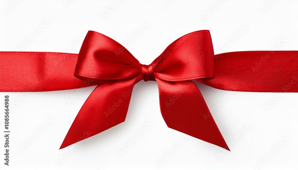 Red realistic bow. Horizontal red ribbon collection. Holiday gift decoration, valentine present tape knot, shiny sale ribbons set. Vector illustration christmas tie for gifts on white background Red realistic bow. Horizontal red ribbon collection. Holiday gift decoration, valentine present tape knot, shiny sale ribbons set. Vector illustration christmas tie for gifts on white background