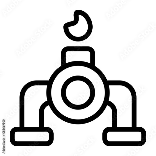 Pipe Fire line icon