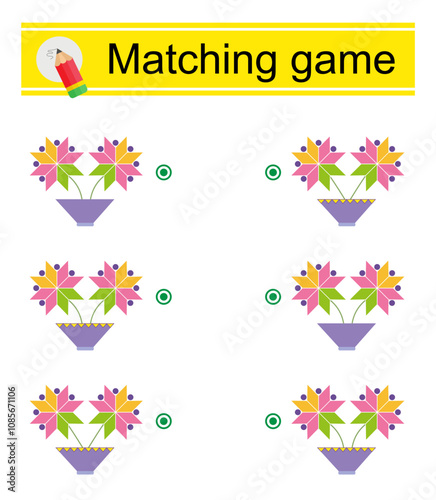 Matching game. Attention task for kids.