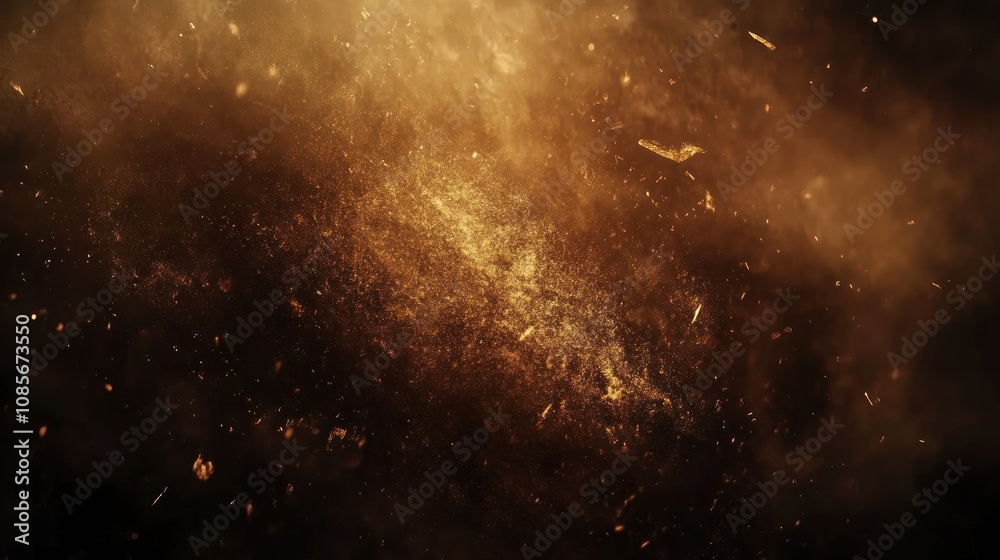 Fototapeta premium Golden Dust and Smoke Abstract