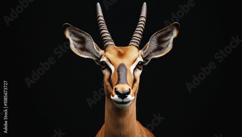 Impala Portrait Against a Black Background photo