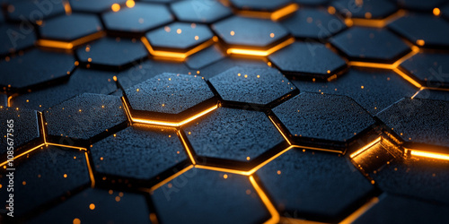 black hexagonal shapes