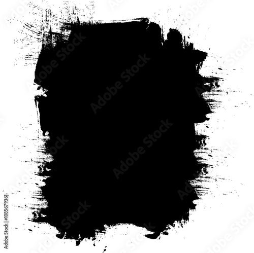 black brush painting banner label abstract background artistic grunge graphic element