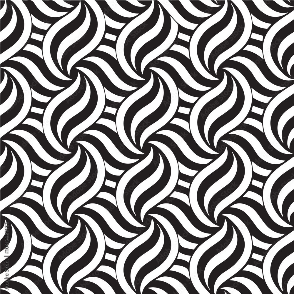 Obraz premium black and white seamless pattern