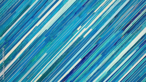 Abstract artwork featuring vibrant blue stripes in a diagonal pattern, creating a modern and dynamic visual experience