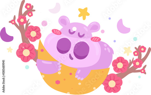 Cute little hippo elements