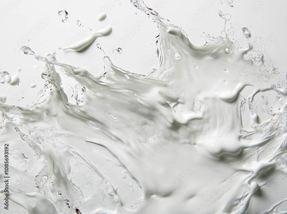 Water splashes on a white background, a flat lay isolated on a white background Water splashes on a white background, a flat lay isolated on a white background