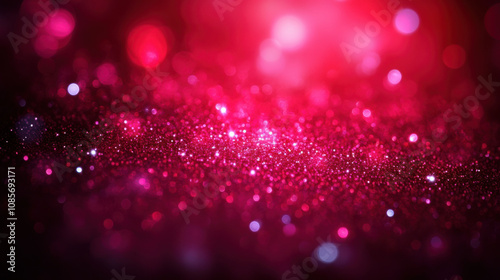 Vibrant pink bokeh background with sparkling lights and glitter effects, creating dreamy atmosphere perfect for festive occasions