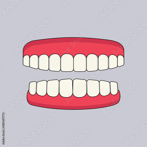 Denture icon vector. Human dental false jaw symbol flat illustration icon