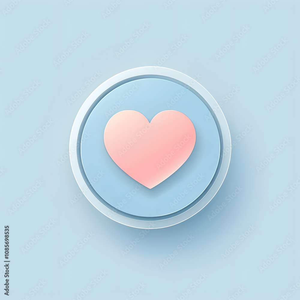 heart baby blue and pink icon button heart baby blue and pink icon button