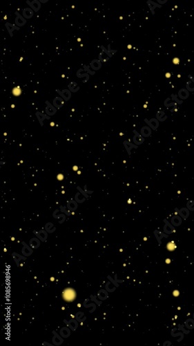 Glamour Gold Glitter Falling Confetti Loop. Ideal for overlay, background, or festive effects.
